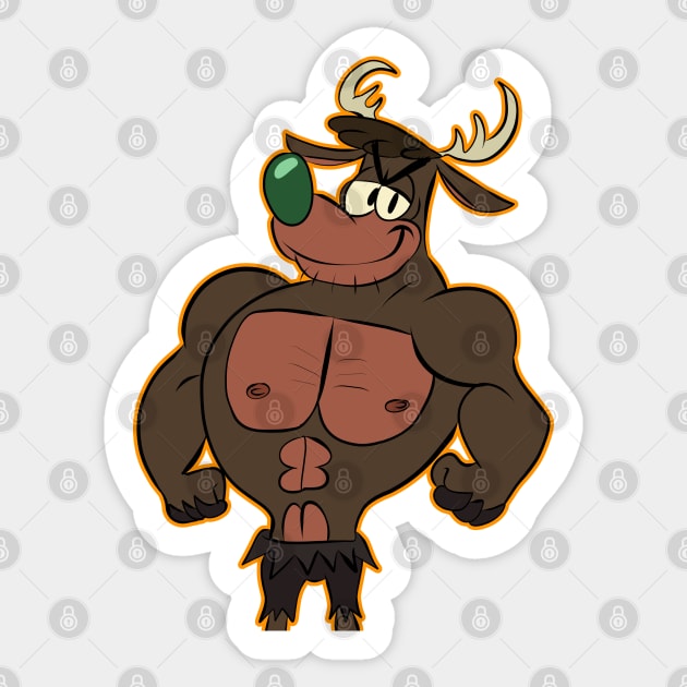 Green-Nosed Reindeer (die-cut sticker) Sticker by D.J. Berry